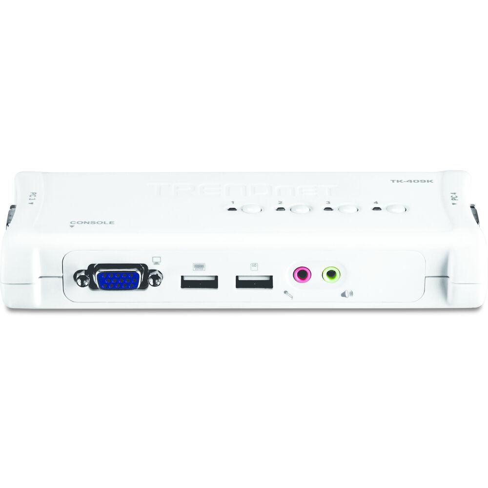 TRENDnet KVM Switch 4-Port VGA/USB/Audio mit Kabeln