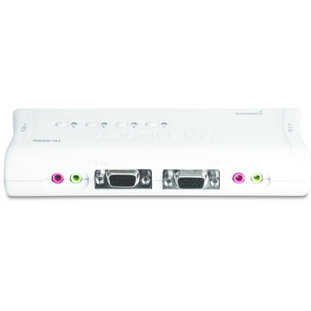 TRENDnet KVM Switch 4-Port VGA/USB/Audio mit Kabeln