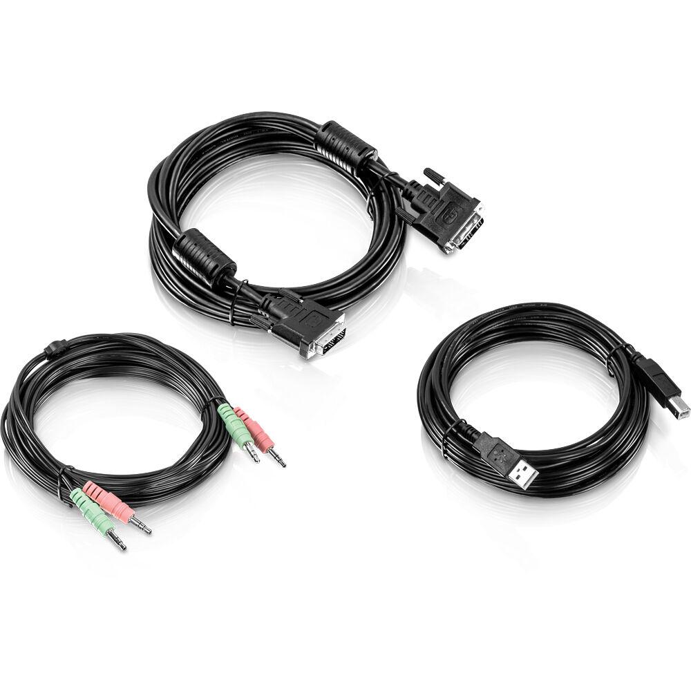 TRENDnet TK-CD15 - 4.5 m - USB - USB - DVI-I - Juodas - TK-232DV
