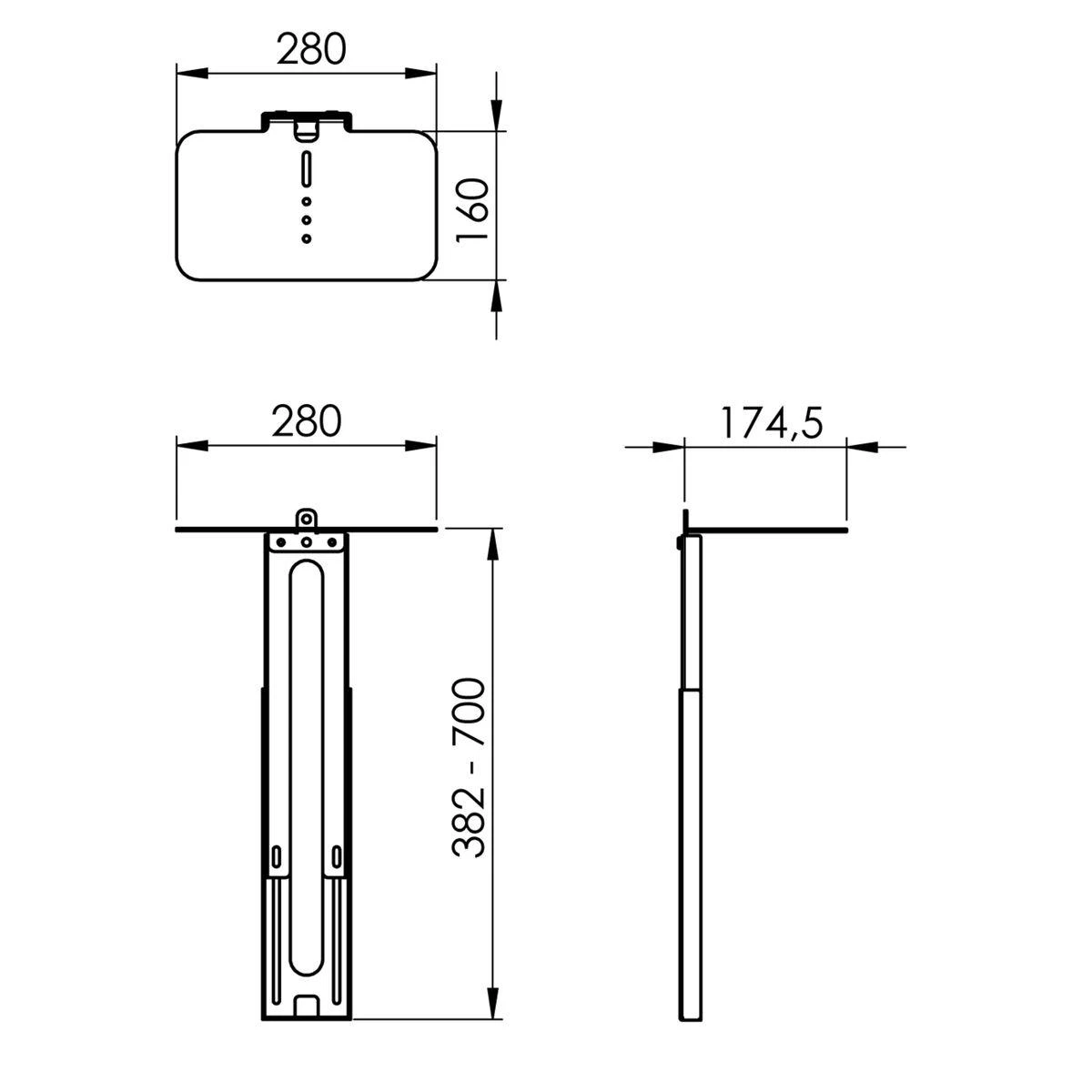 Laikiklis Vogel's BS PVA 5070 Connect-it AV-Halter schw.