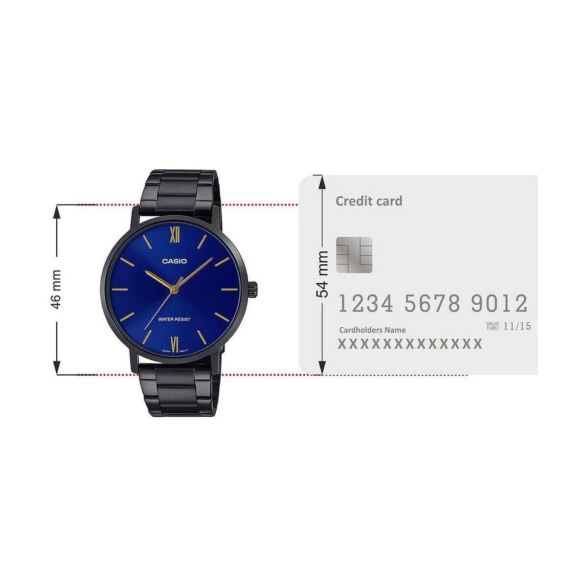 Casio Vyriškas laikrodis MTP-VT01B-2B + DĖŽUTĖ
