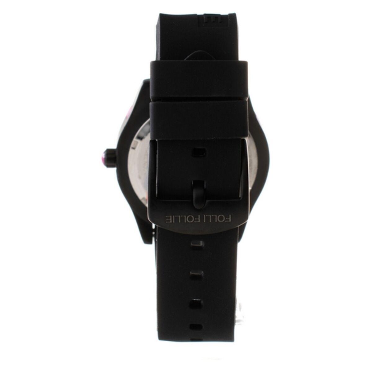 Laikrodis FOLLI FOLLIE WF13Y028ZPP. Kwarcowy, Kolor juoda. Kobieta.