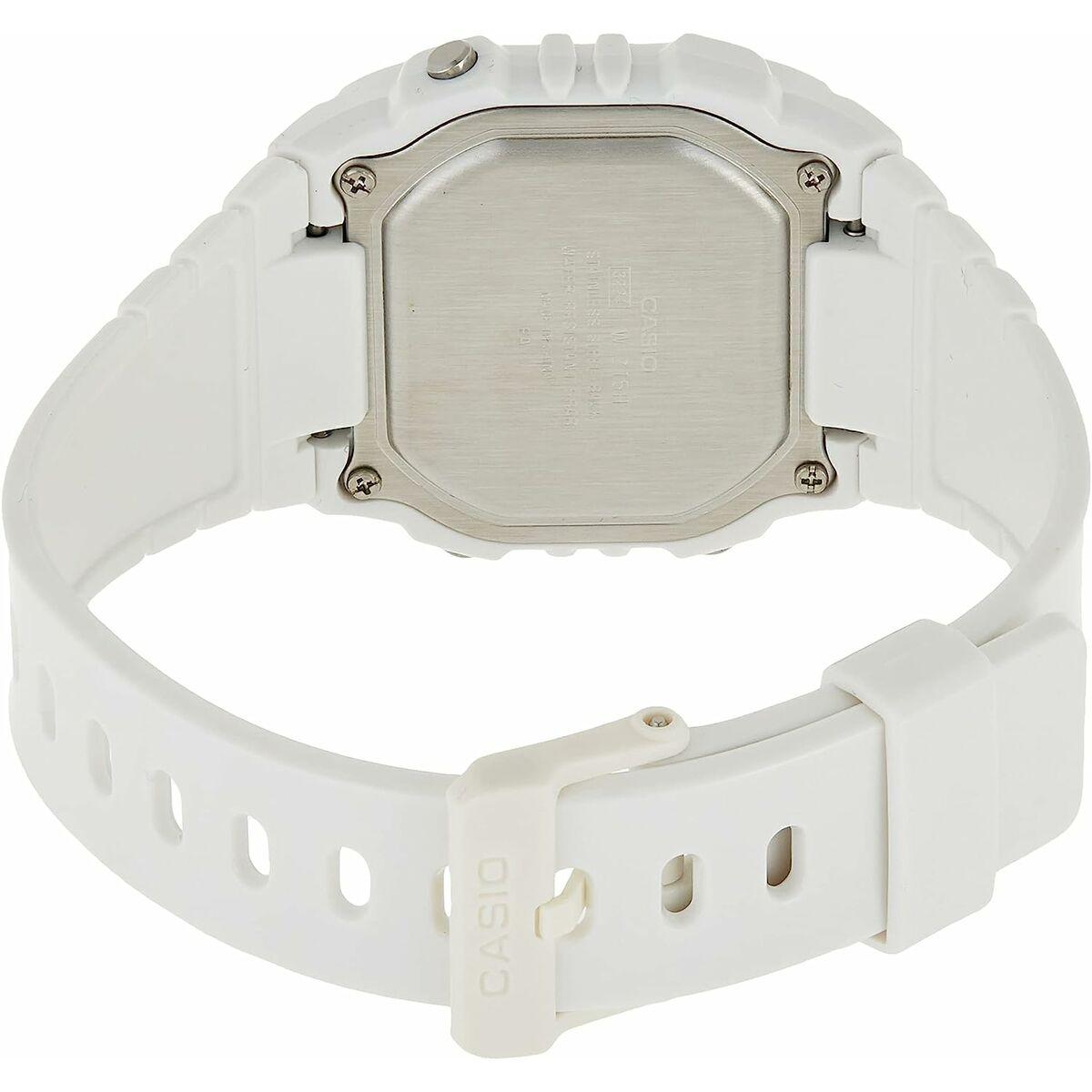 Laikrodis Casio Collection Vintage CASIO TIMELESS COLLECTION SPORT ILLUMINATOR WR 50M, ALARM, CHRONOGRAPH - Baltas W-215H-7AVDF