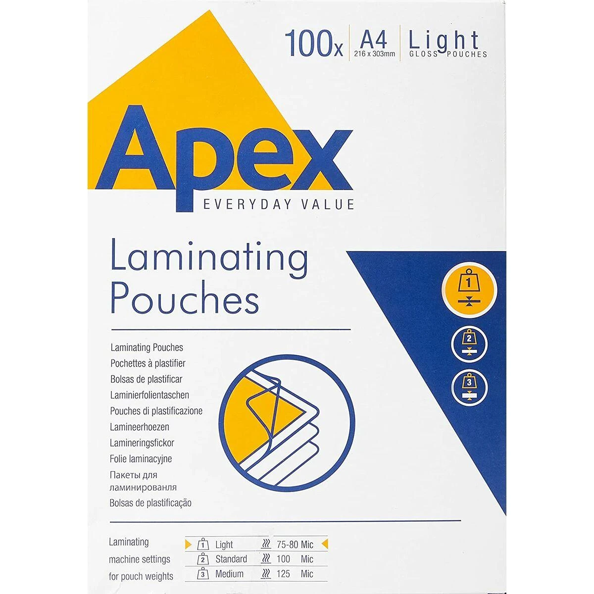 Fellowes APEX - Light A4 laminavimo plėvelės, 100 vnt (6003201)