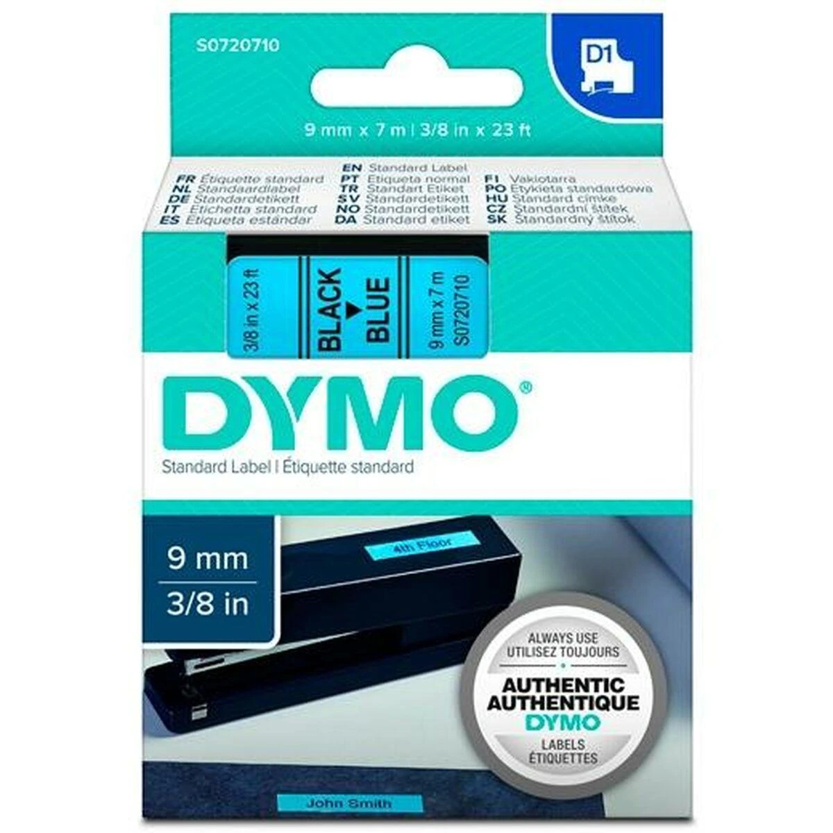 Dymo juosta S0720710 (juoda ant mėlynos) D1 tipo