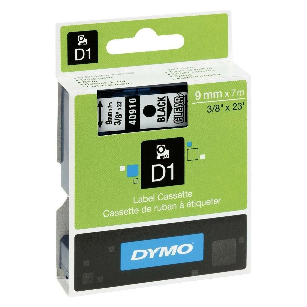 Dymo S0720670 (juoda ant skaidraus) D1 tipo juosta