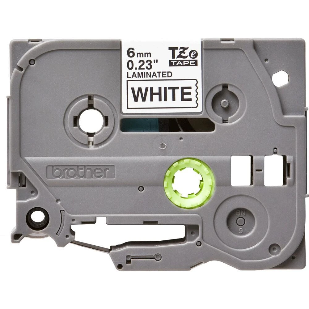 Brother | TZe-211 Laminated Tape | Juodas on Baltas | TZe | 8 m | 6 cm