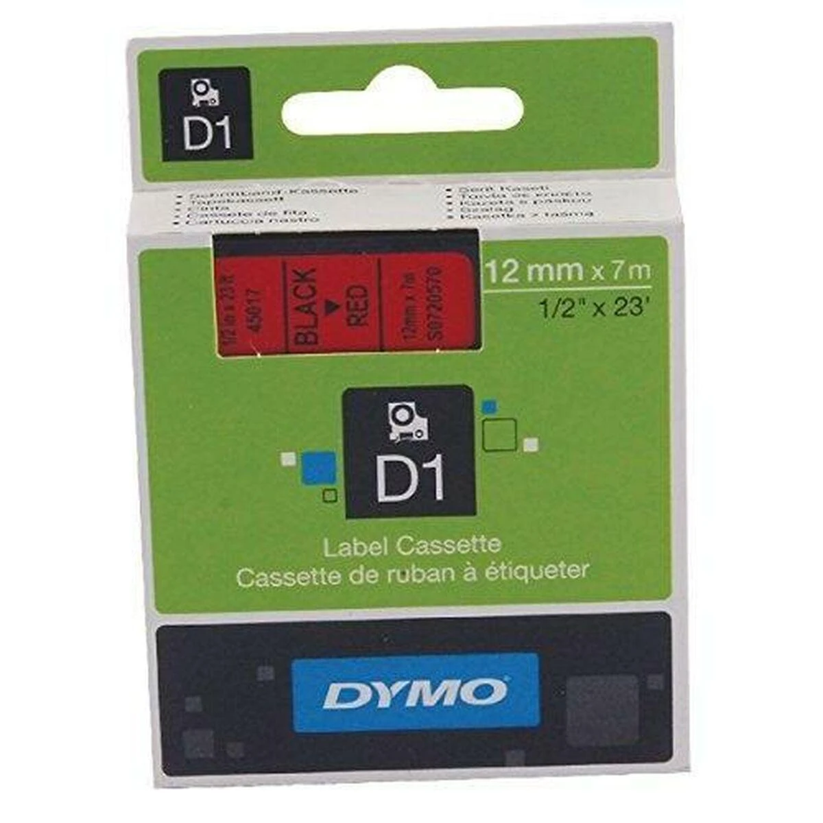 Dymo juosta S0720570 (juoda ant raudonos) D1 tipo