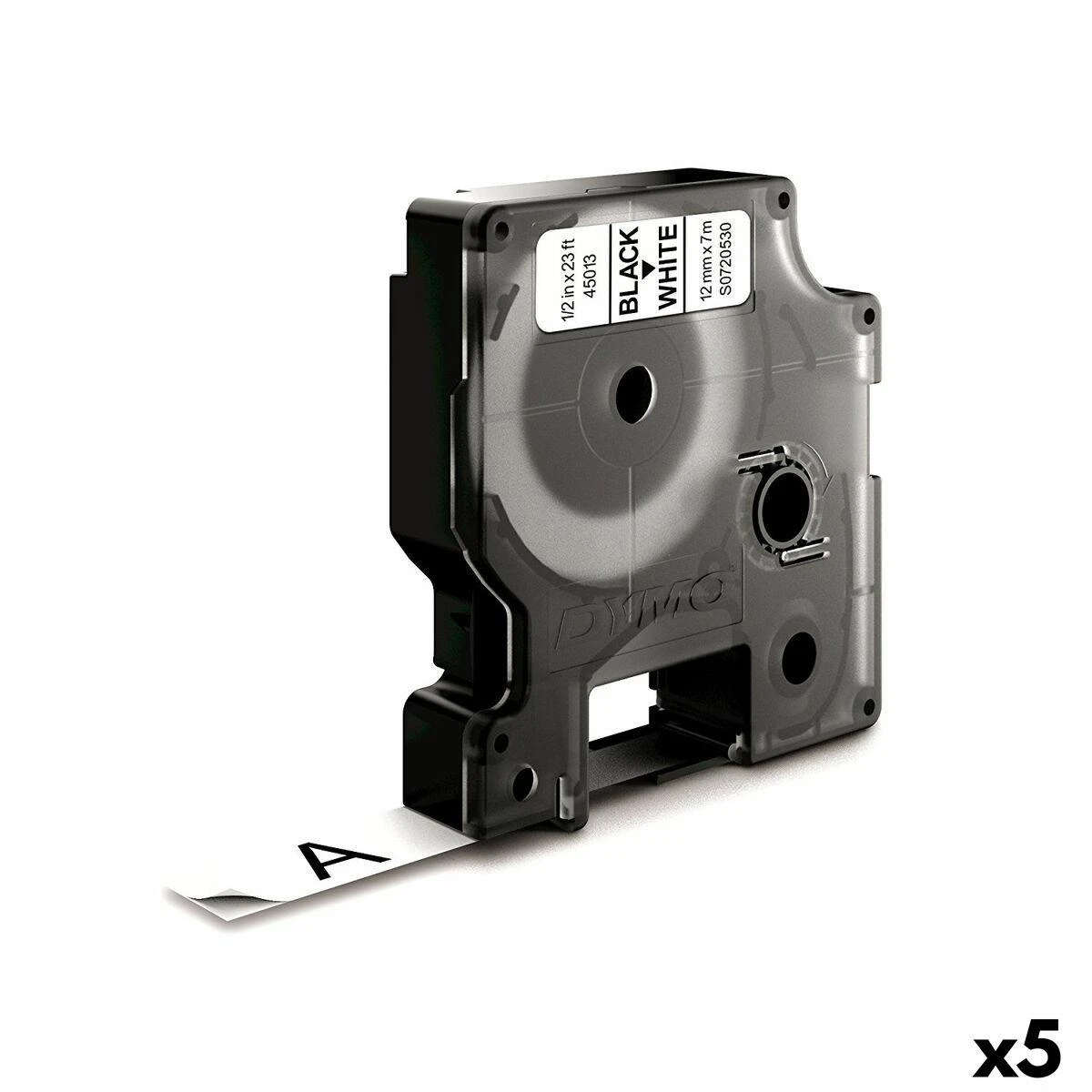 DYMO D1 Standard - Juodas on Baltas - 12mm