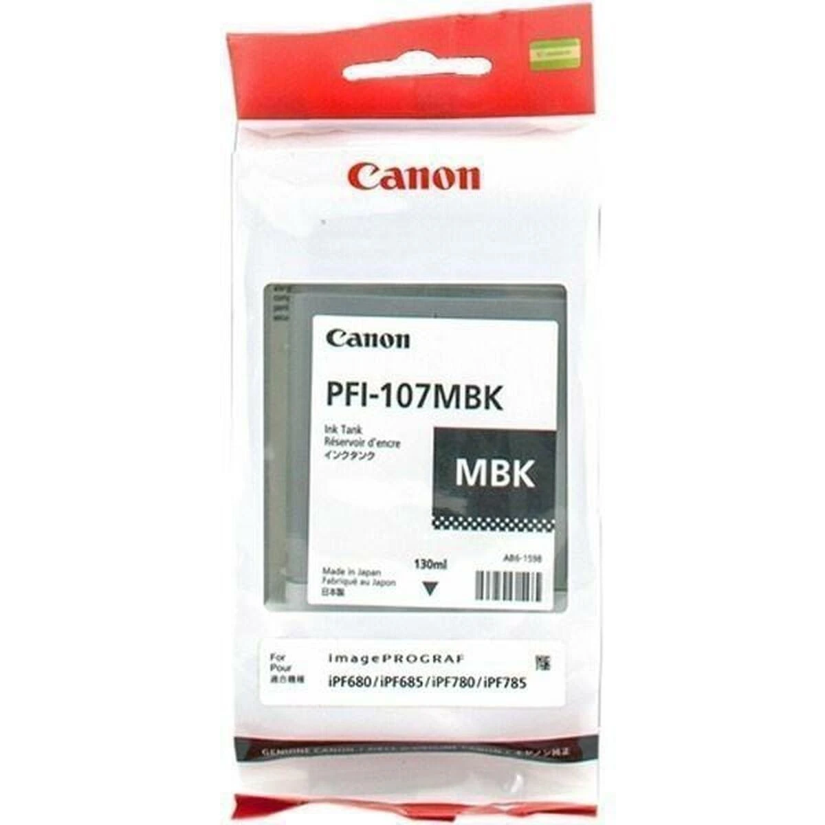 Rašalinė Canon PFI107MBK matte juodas | 130ml | iPF68X, 78X
