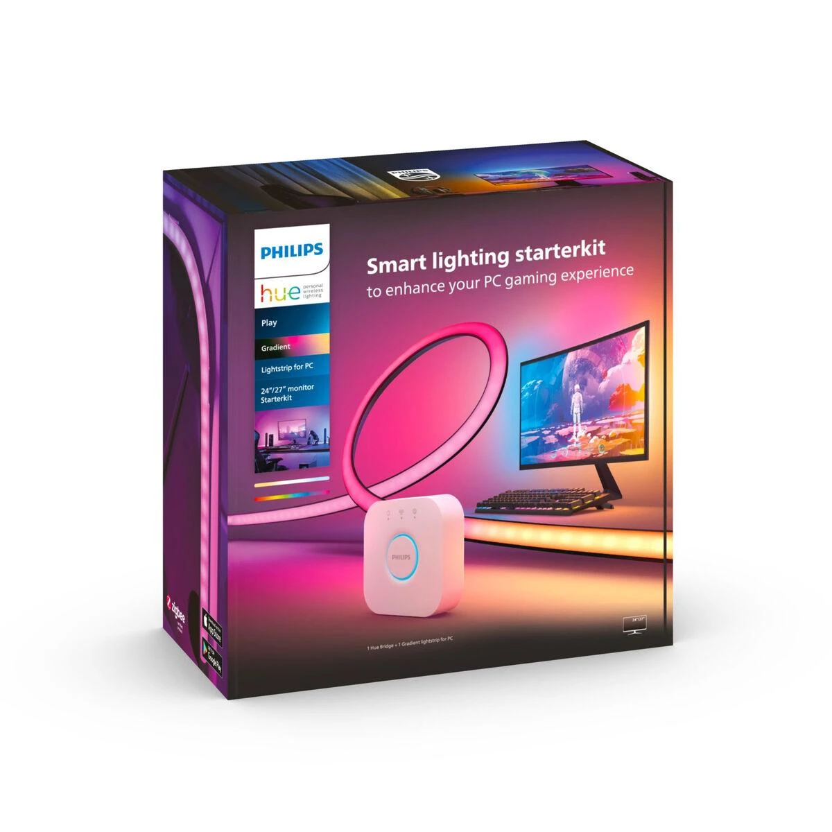 „Philips Hue Gradient PC Lightstrip“ 24–27 colių pradinis rinkinys | 15 W