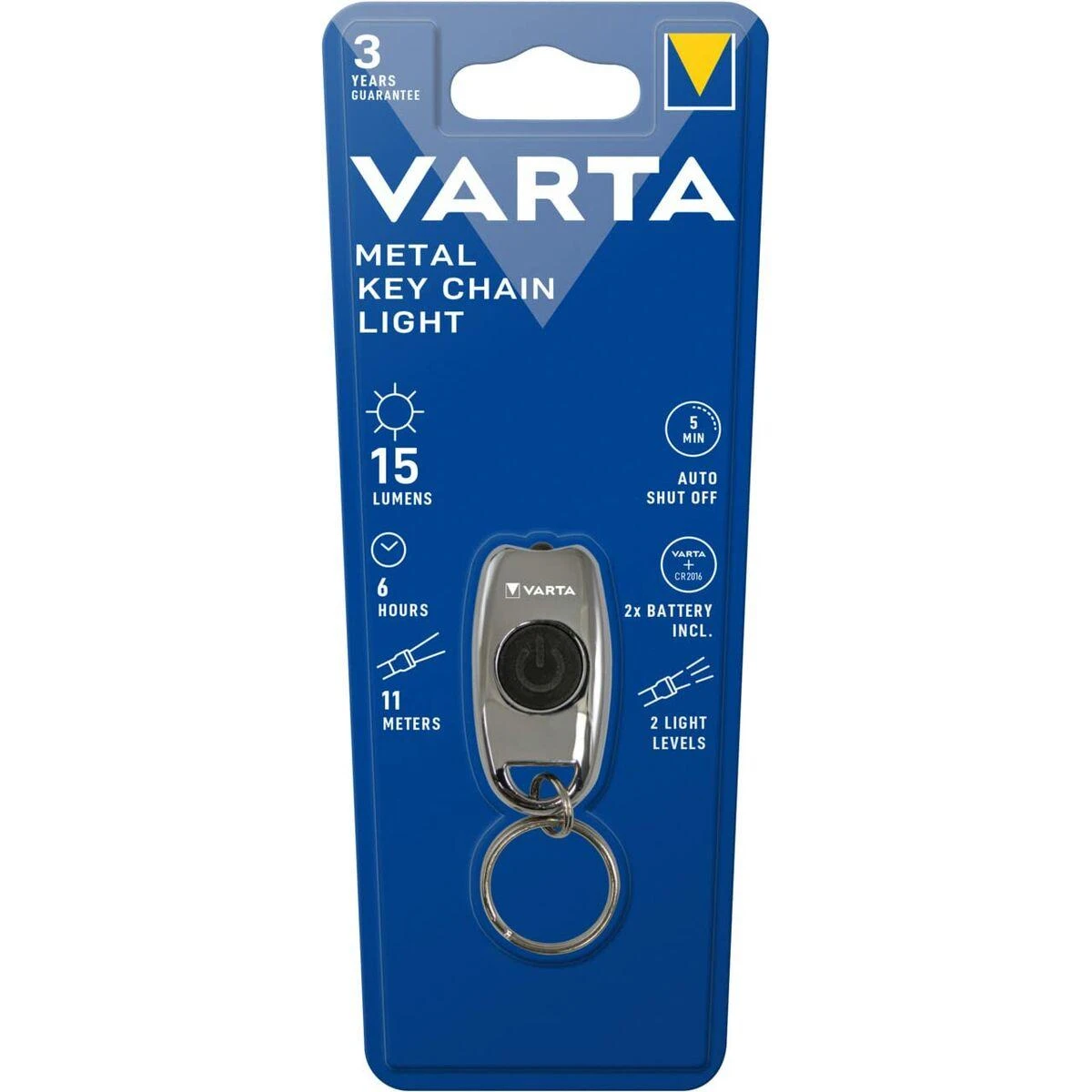 Varta L.E.D. METAL KEY CHAIN LIGHT Raktų grandinėlė su žibintuvėliu Chromas LED