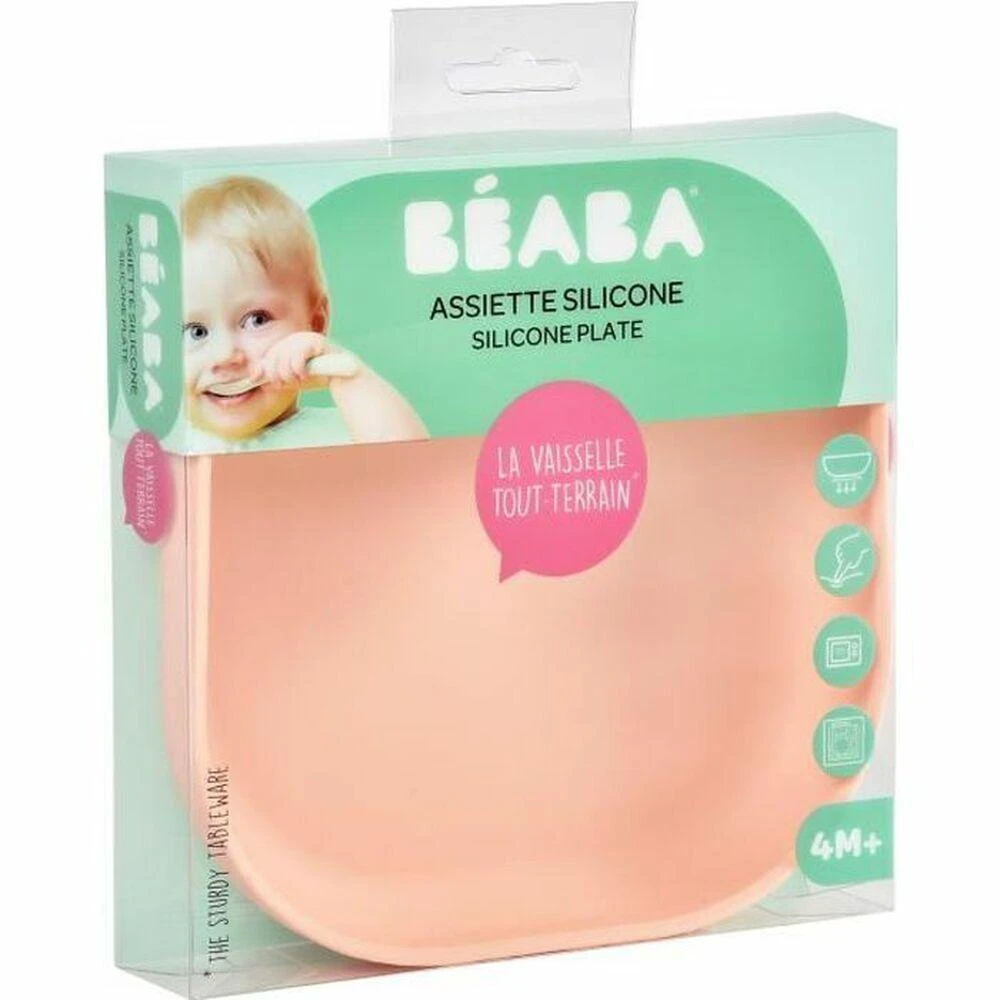 BEABA SILIKONINĖ DUGNU PRILIMPANTI LĖKŠTĖ, COTTON CANDY
