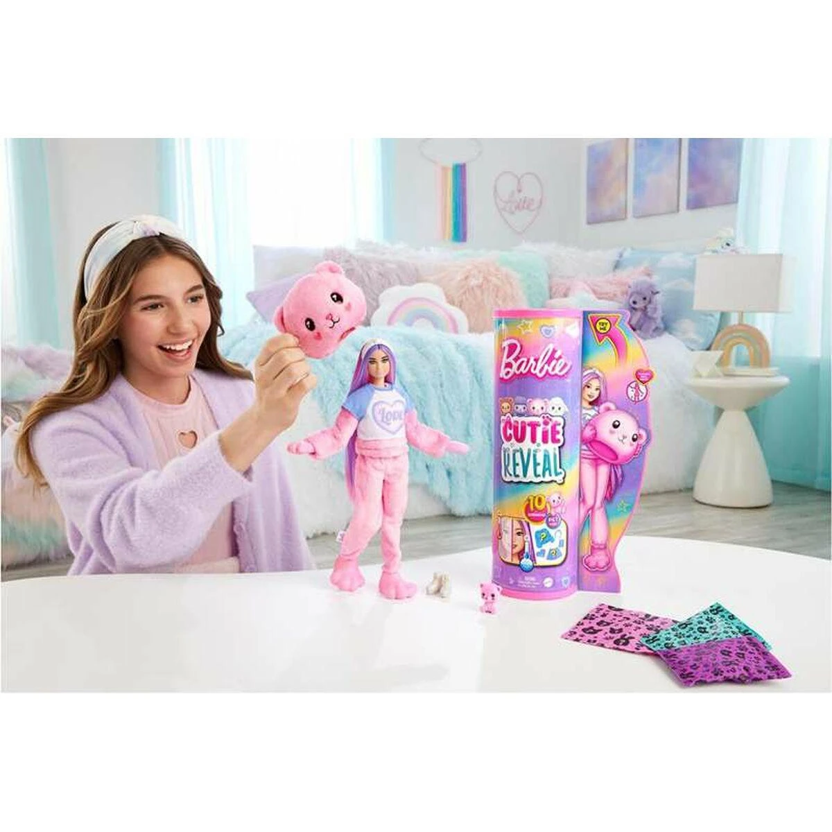 BARBIE „Cutie Reveal“ rinkinys, marškinėlių serija – meškutė