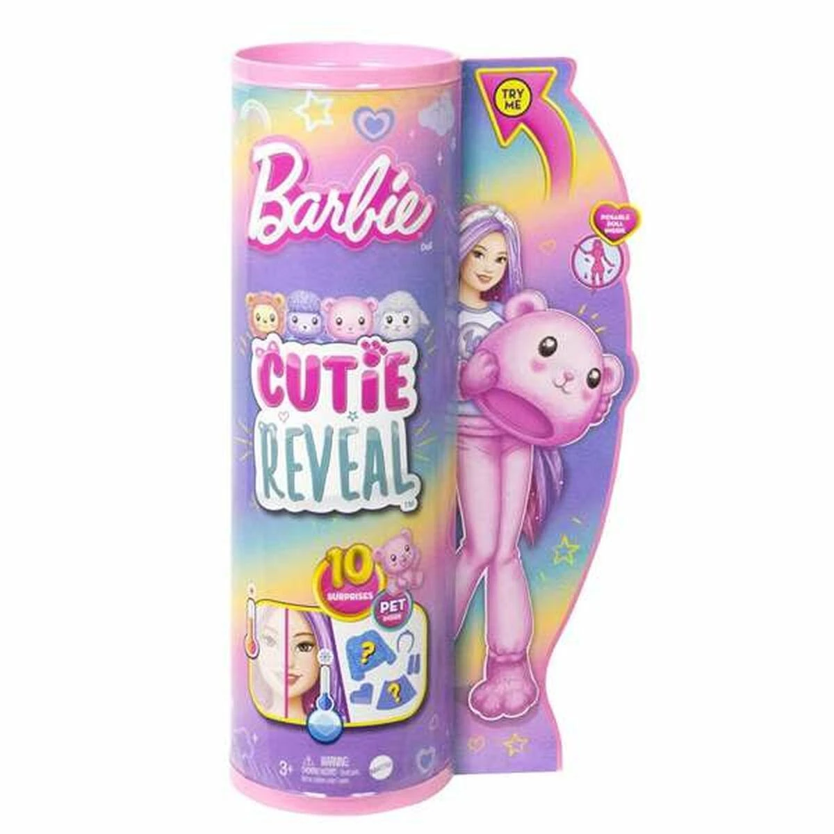 BARBIE „Cutie Reveal“ rinkinys, marškinėlių serija – meškutė