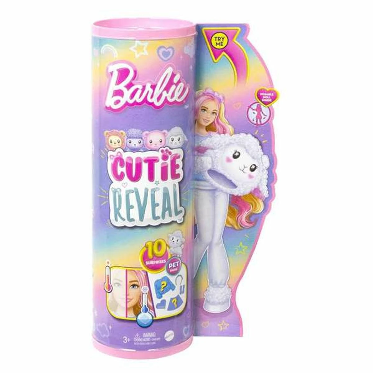 BARBIE „Cutie Reveal“ rinkinys, marškinėlių serija – ėriukė
