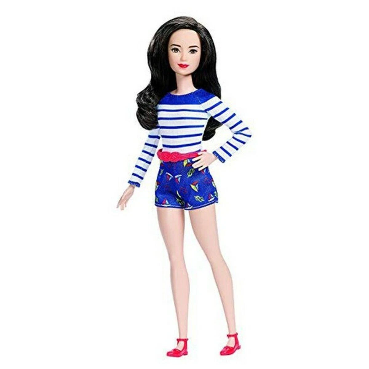 Lėlė Barbie Barbie Fashionistas Rožinė languota suknelė