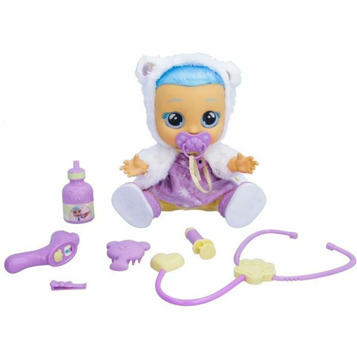 Lėlė kūdikis su priedais Tm Toys Cry Babies Kristal Gets Sick & Feels Better
