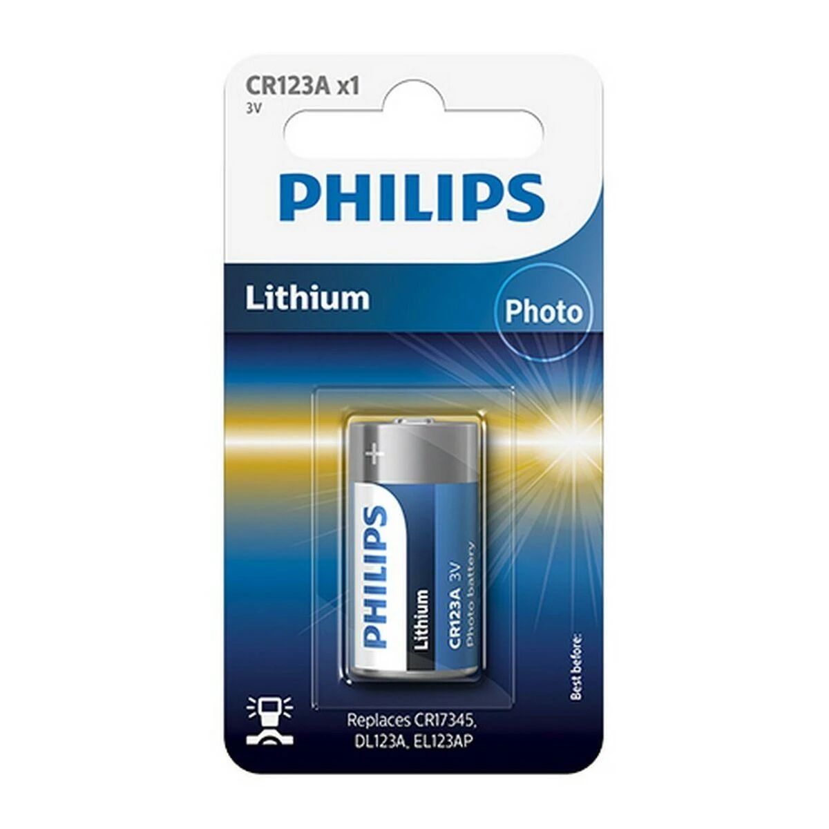 Philips CR123 3V foto baterija vienoje pakuotėje
