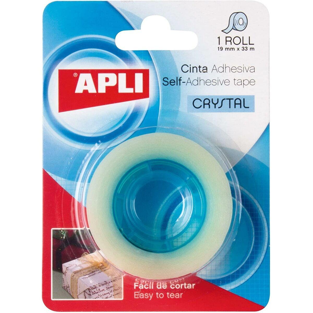 Lipni juostelė APLI CRYSTAL, 19 mm x 33 m, ypač skaidri