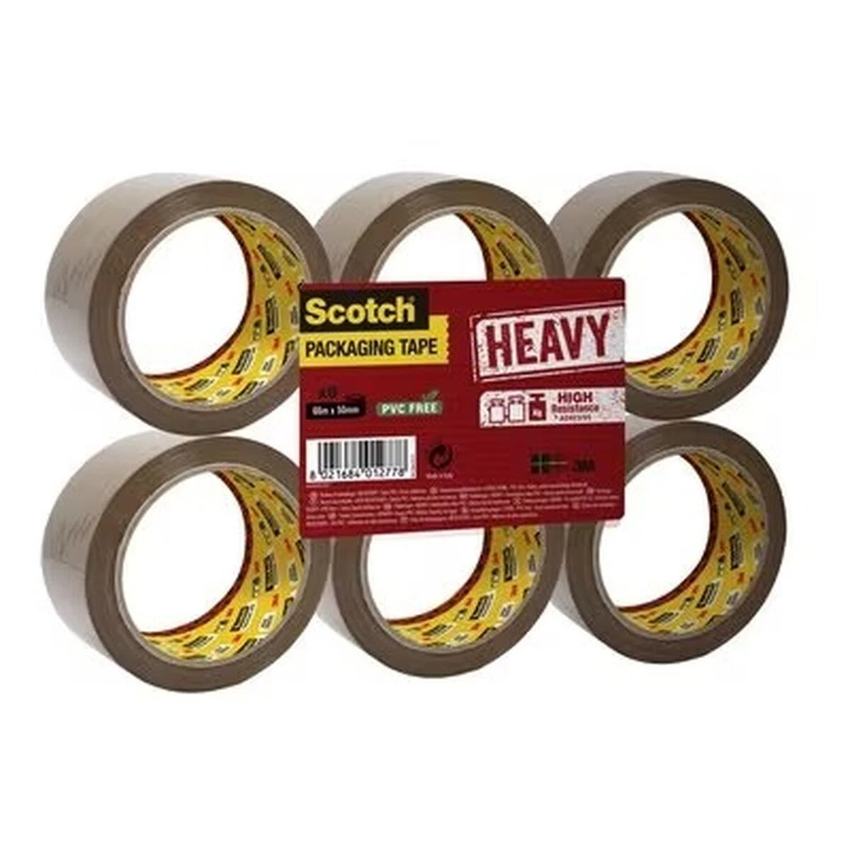3M Scotch Pakavimo juosta sunki raudona 6/p