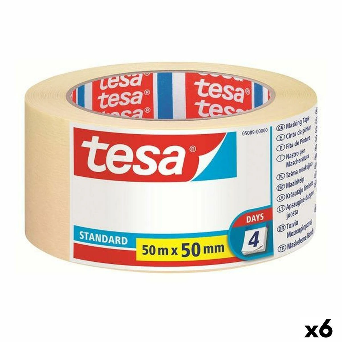 Tesa Taśma Standartinė maskavimo juosta 4 dienos 50 m: 50 mm