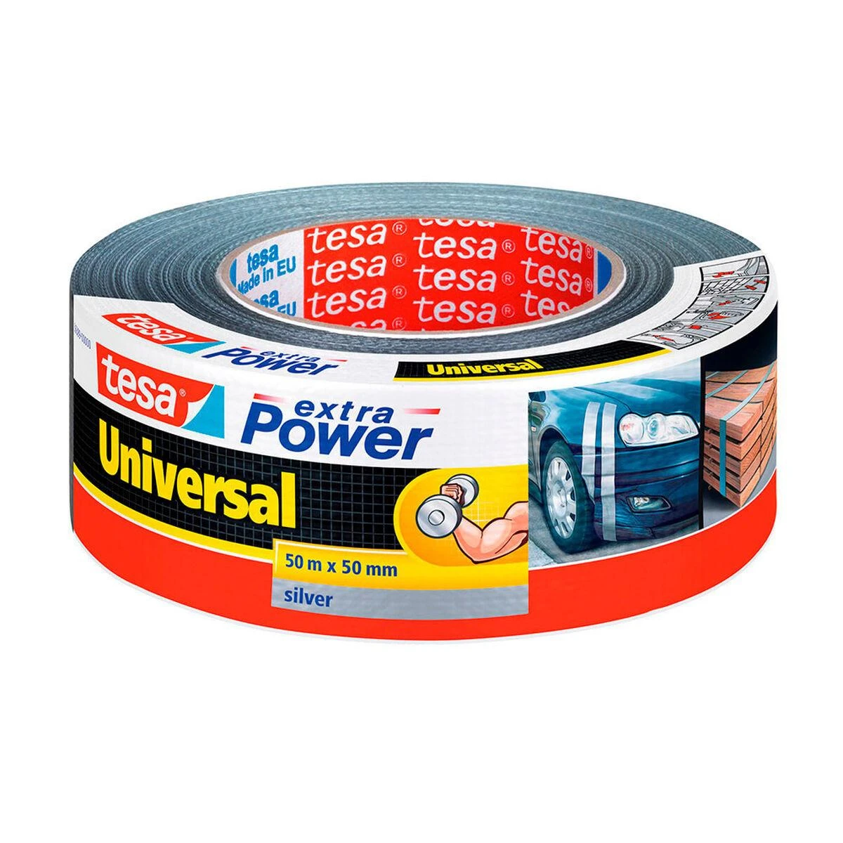 Tesa extra Power Universal 50m 50mm sidabrinė