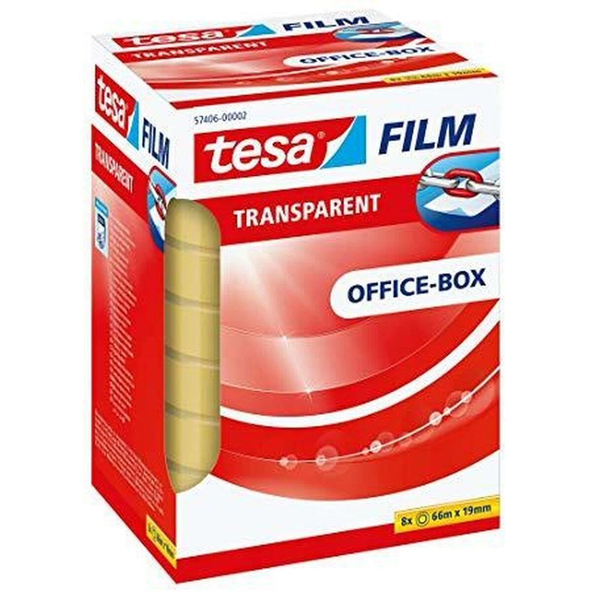 Beiersdorf Tesa tesafilm Office Box 8 rolki 66m 19mm permatomas