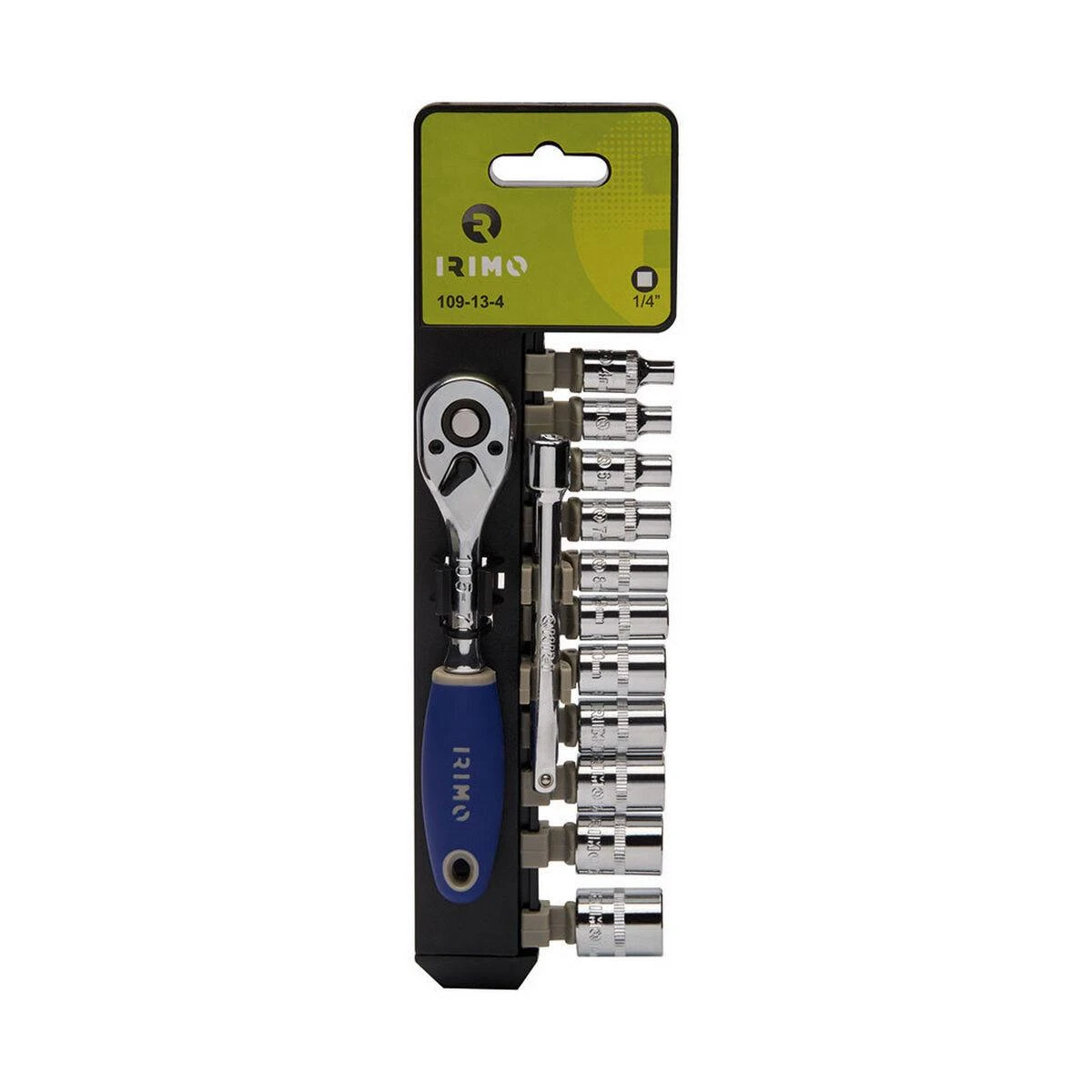 Terkšlė su galvutėmis 4-14mm + prailgintos 1/4" 12 vnt Irimo
