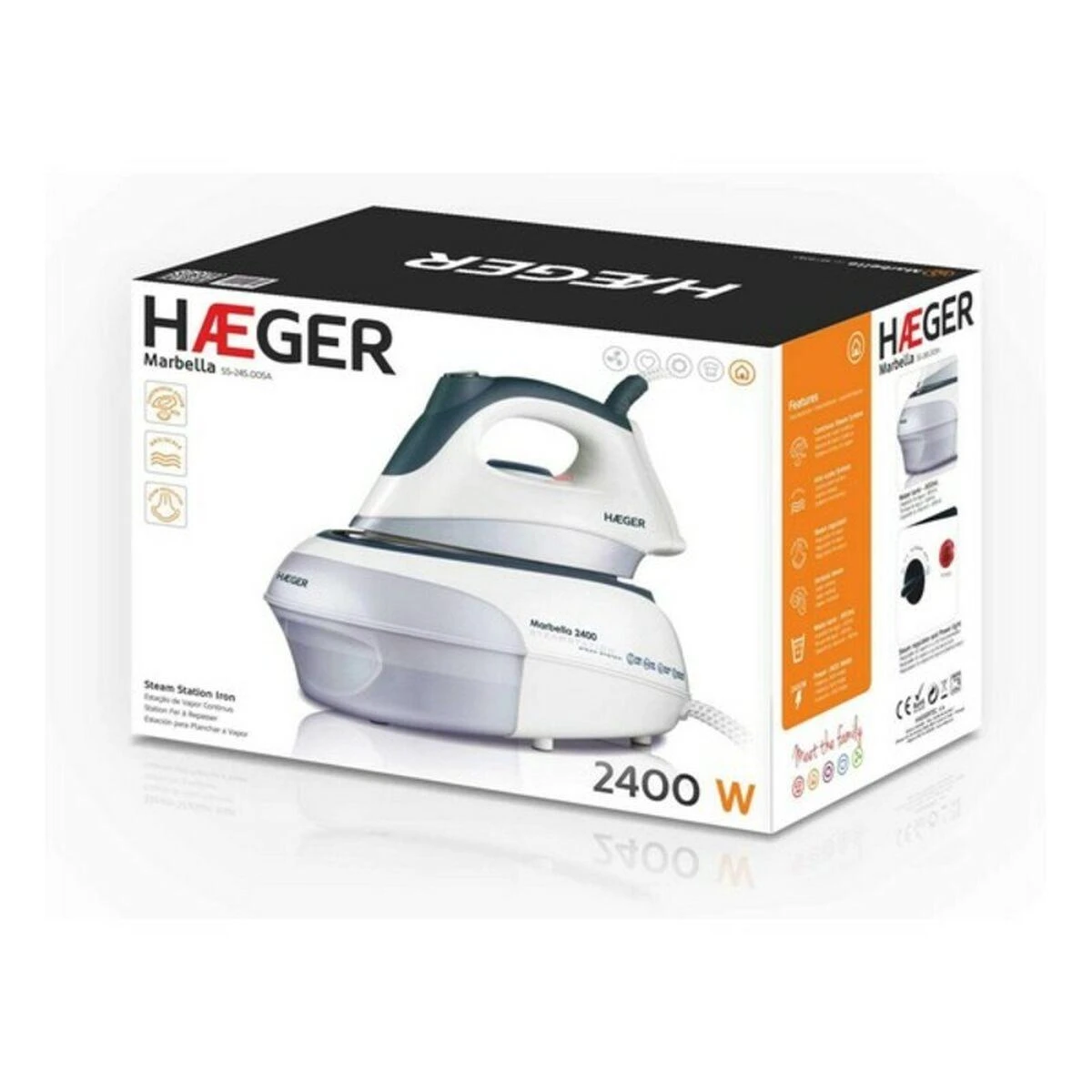 Lygintuvas su garų generatoriumi Haeger Marbella 0,9 L 2400W