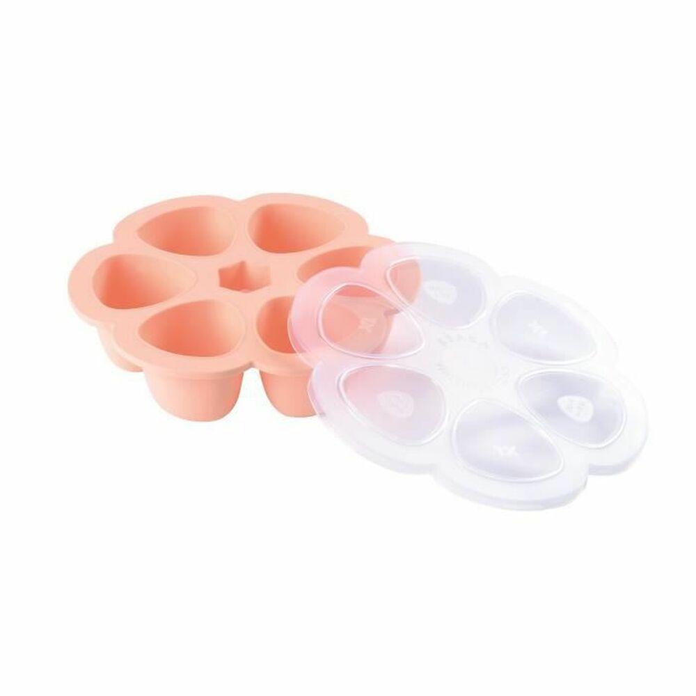 BEABA SILIKONINIS KŪDIKIO MAISTO KONTEINERIS MULTIPORTIONS, XL (6x150 ML), Rožinis