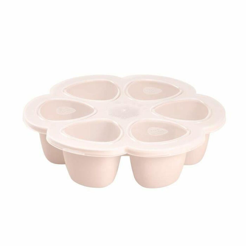 BEABA SILIKONINIS KŪDIKIO MAISTO KONTEINERIS MULTIPORTIONS, (6x90 ML), OLD Rožinis