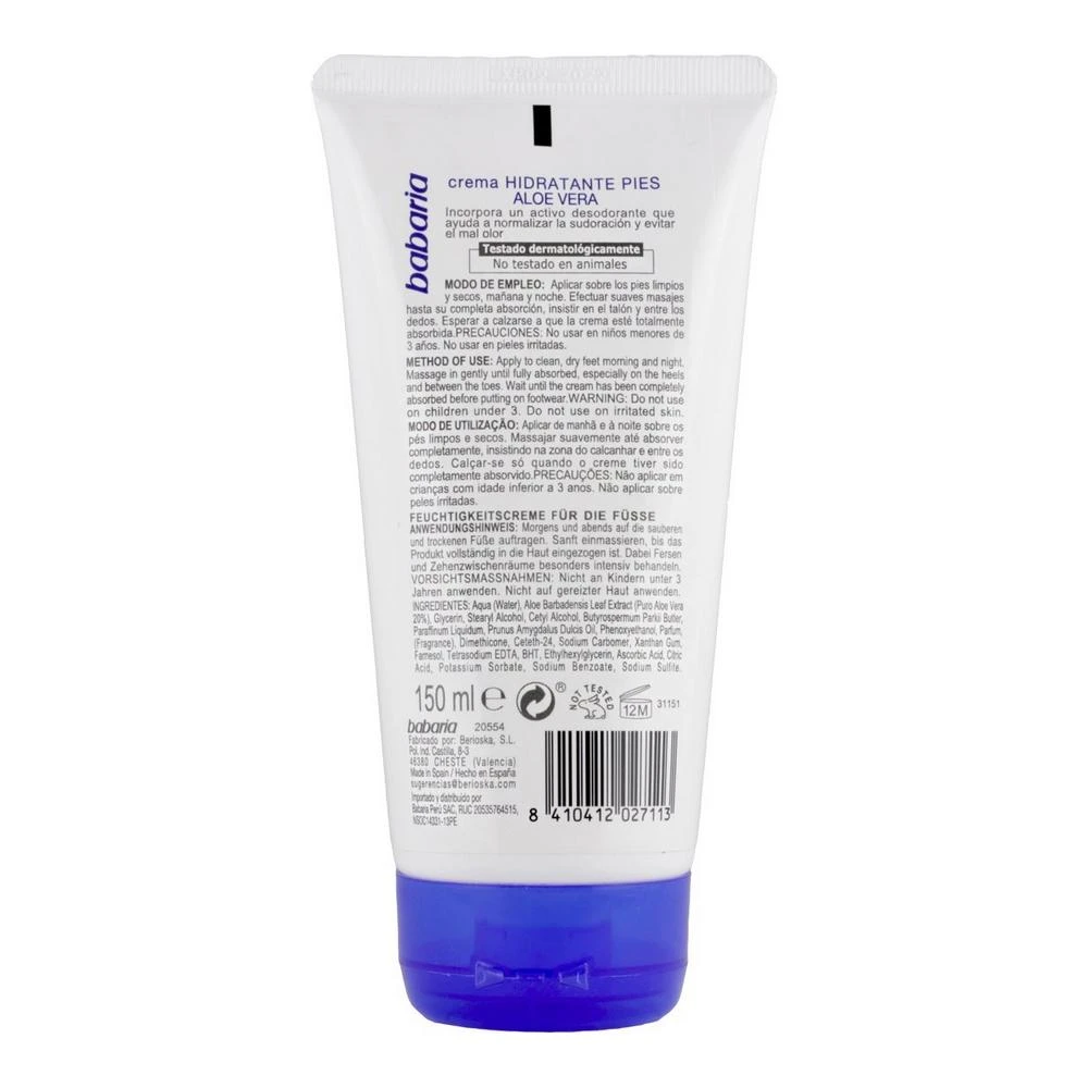 "Babaria" pėdų drėkinamasis kremas 150ml
