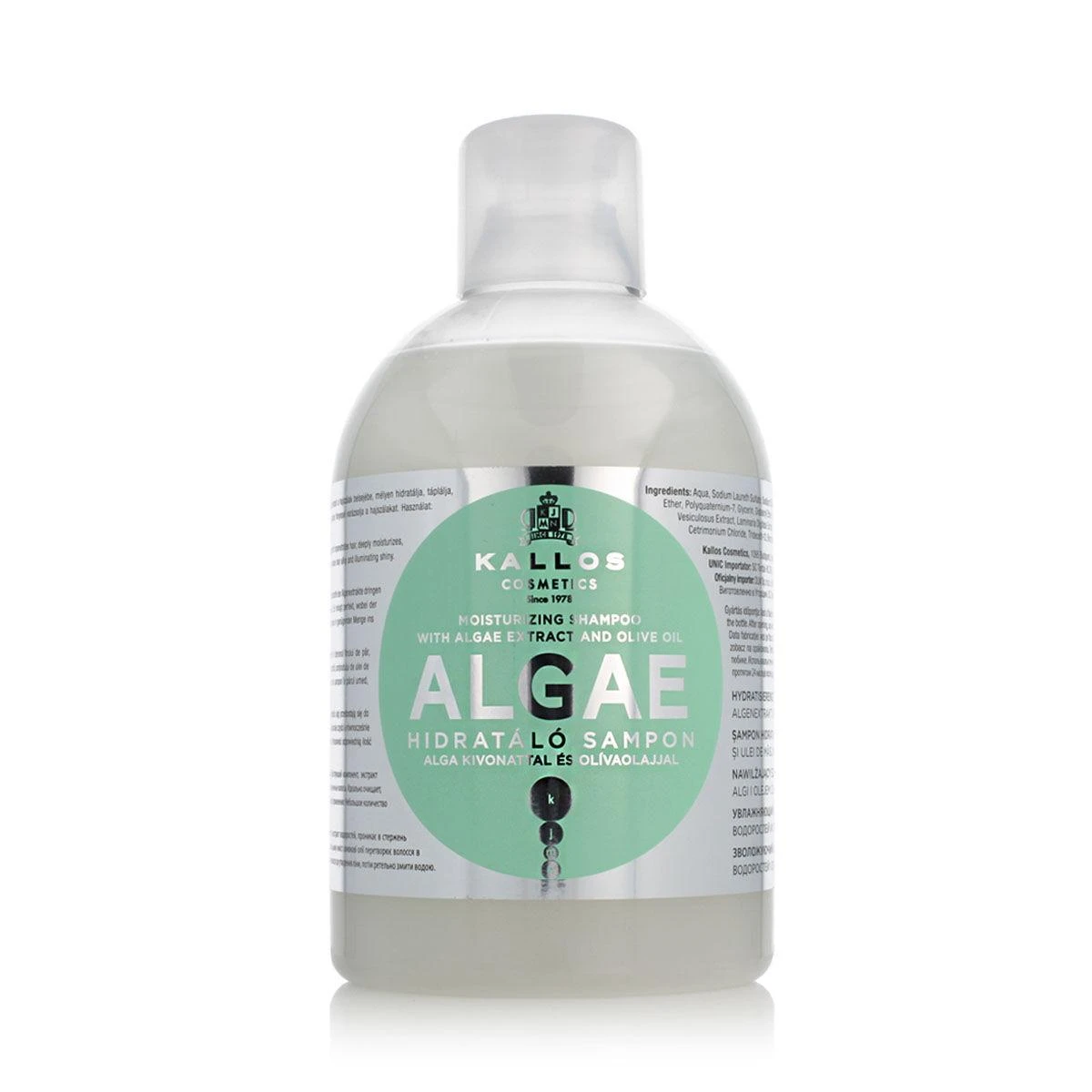 Drėkinantis šampūnas sausiems plaukams Kallos ALGAE Moisturizing Šampūnas 1000 ml