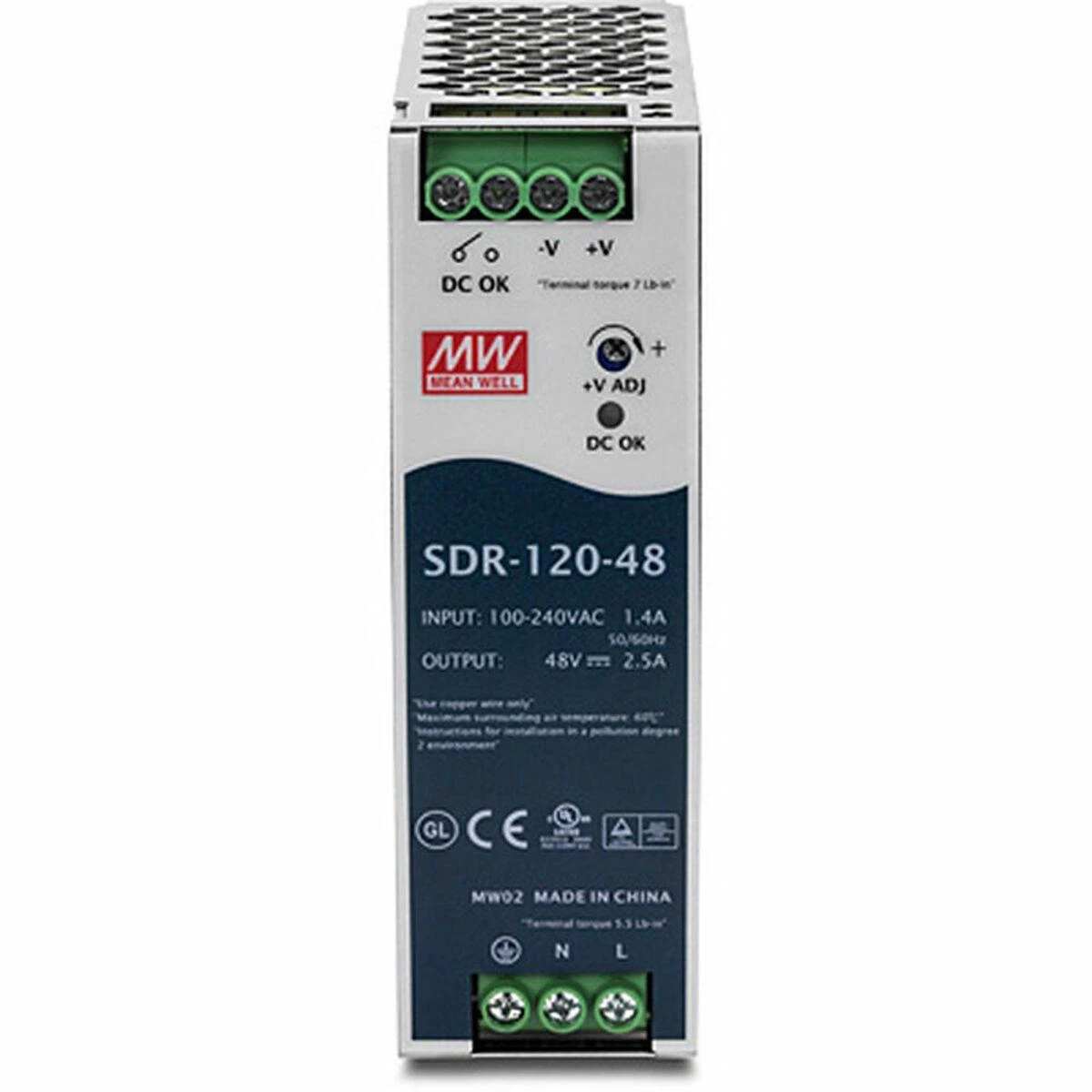 TRENDnet DIN bėgis 48V 120W TI-PG541 maitinimas