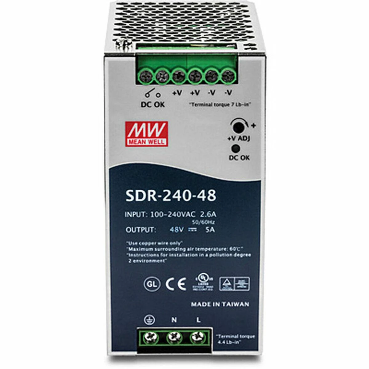 Maitinimo šaltinis serwerowy TRENDnet DIN bėgis 48V 240W maitinimo šaltinis TI-PG80 - TI-S24048