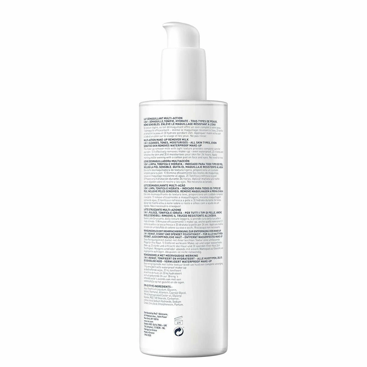 Roc Multi Action Milk Make-Up Remover 3in1 daugiafunkcis makiažo valymo pienelis, 400 ml