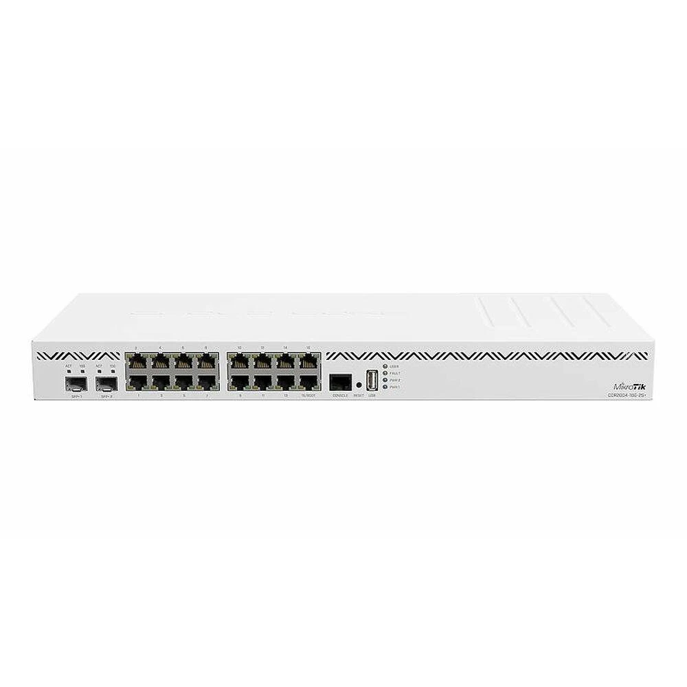 Mikrotik Cloud Core Maršrutizatorius CCR2004-16G-2S+, 2x10G SFP+ jungtys, 16x Gigabit LAN jungtys, 1x RJ45 Serial port, 4 core CPU, 4 GB RAM, Dual redundant power supply, CPU and PCB temperature monitorius, RouterOS L6 | MikroTik | Cloud Core Maršrutizatorius | CCR2004-16G-2S+ | No Wi-Fi | 1 | 12 mėn.