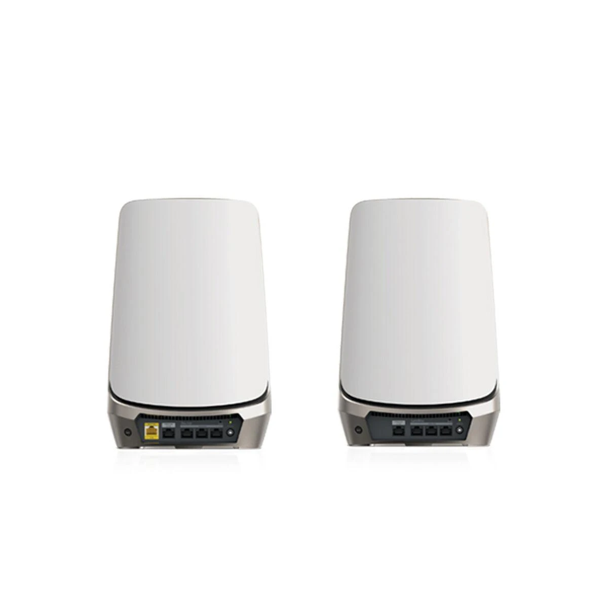 Maršrutizatorius NETGEAR Orbi Quad-band RBKE963 AXE11000 WiFi 6E tinklelio sistema, pilka, balta, vidinė, maitinimas, Wi-Fi 6 (802.11ax), 802.11a, 802.11b, 802.11g, Wi-Fi 4 (802.11ac), 162.11ac. Wi-Fi 6E..., 1200 Mbit/s
