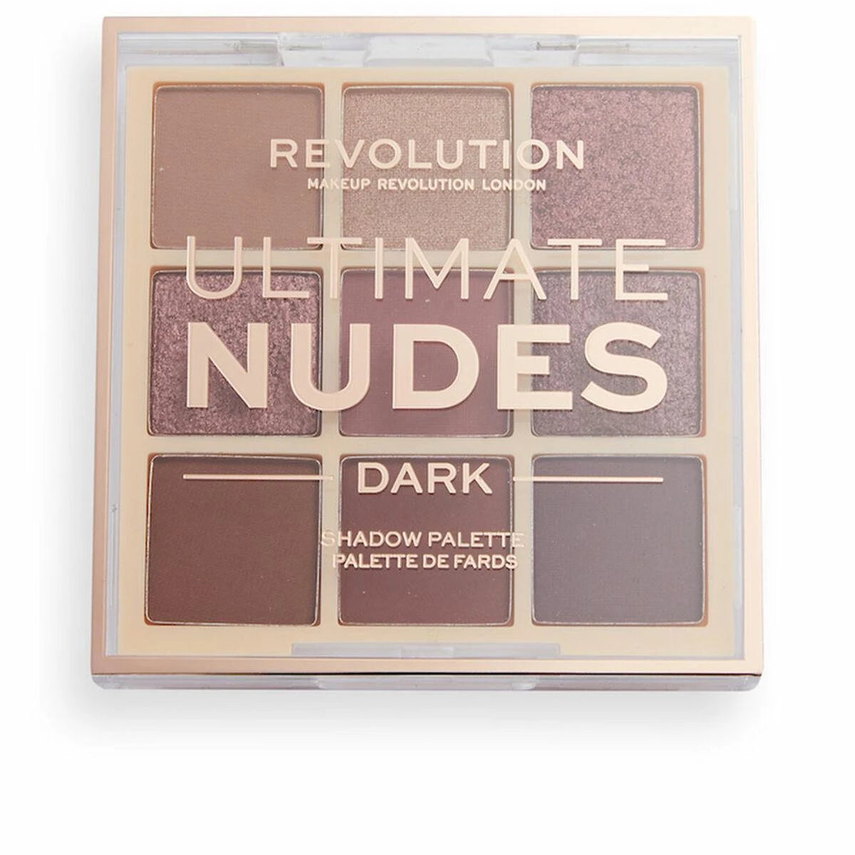 „Makeup Revolution Ultimate Nudes“ akių šešėlių paletė, tamsi, 9 atspalviai, 8,1 g