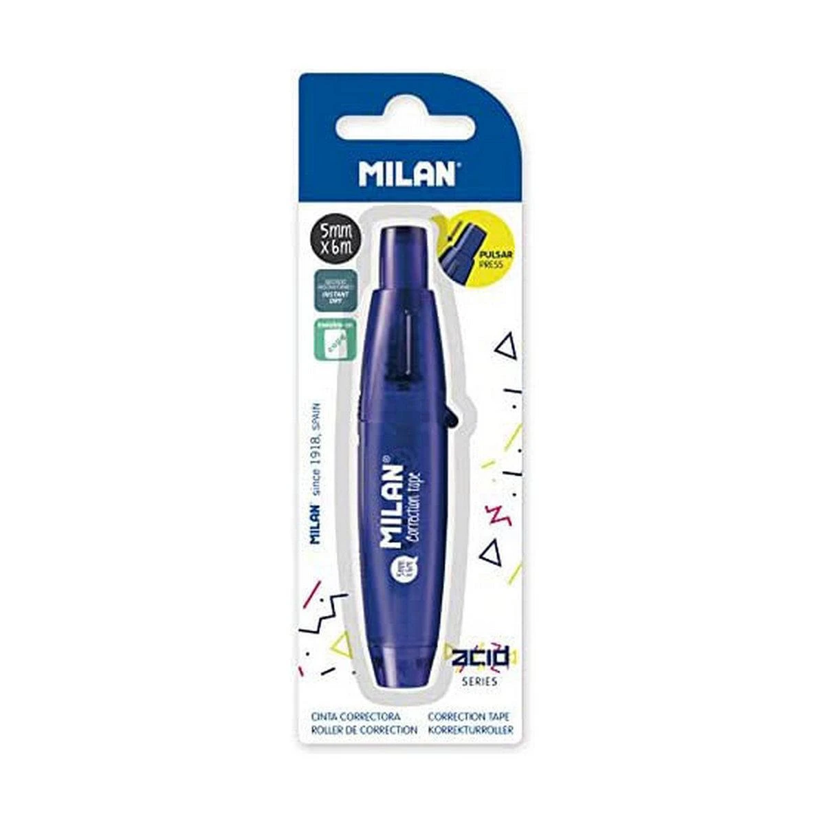 Milan KOREKTOR W TAŚMIE MINI ACID 1 SZTUKA NA BLISTRZE Mėlynas