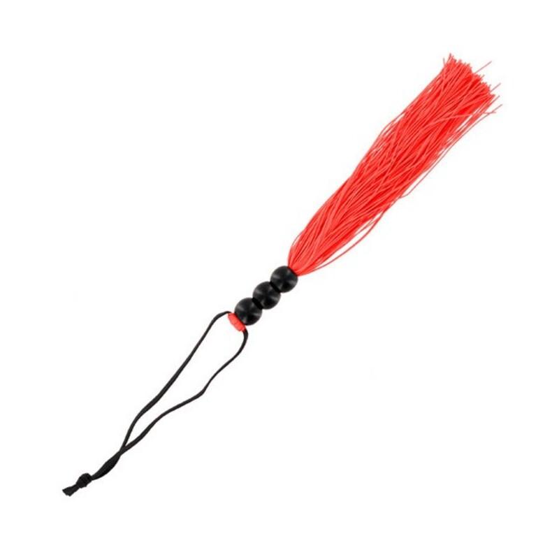 Sex&amp;Mischief S&amp;M Small Rubber Whip Raudona - Durable 25cm Latex Impact Tool