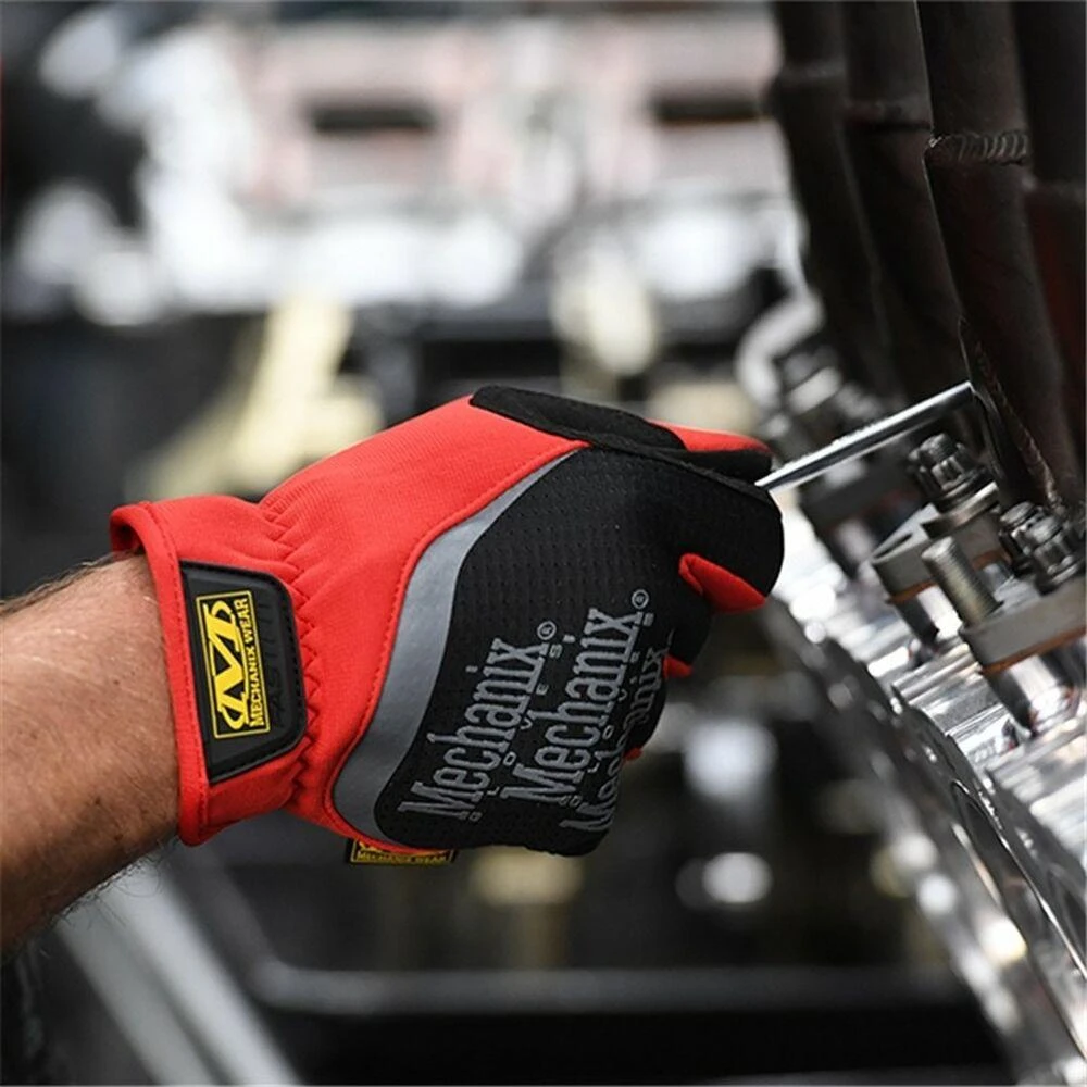 Mechanix Wear Pirštinės Mechanix FastFit® S dydis. Raudonos. Rauktas rankogalis, dirbtinė oda, TrekDry®