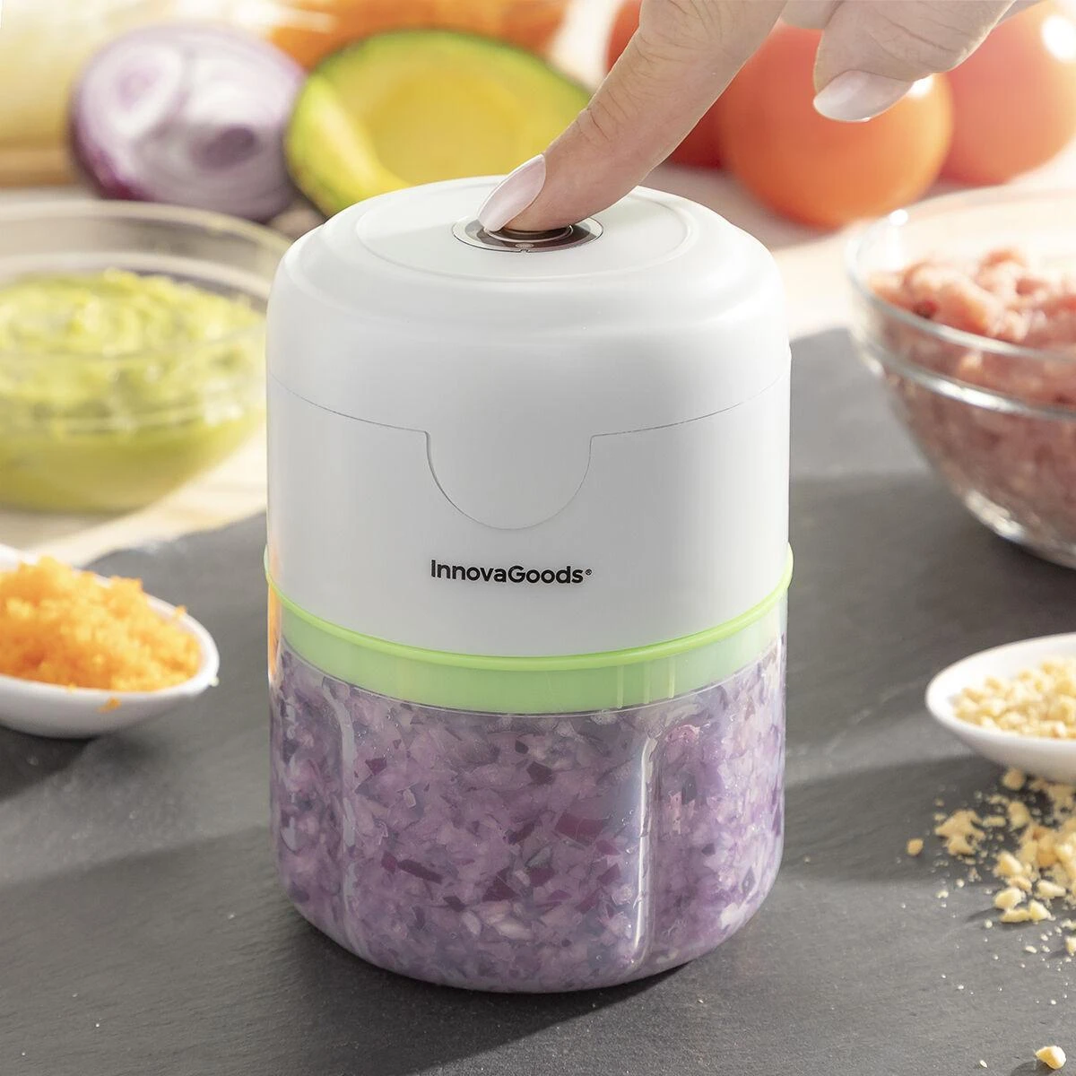 Smulkintuvas InnovaGoods nešiojamas ir belaidis mini Smulkintuvas-Chopper Echoppie