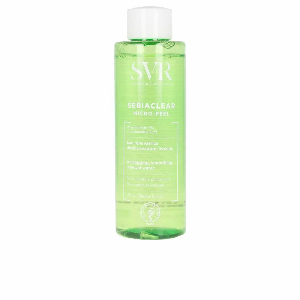 SVR Sebiaclean Micro-Peel atkimštų, lyginamųjų ir atnaujinančių spuogų valiklis Vanduo, 150 ml