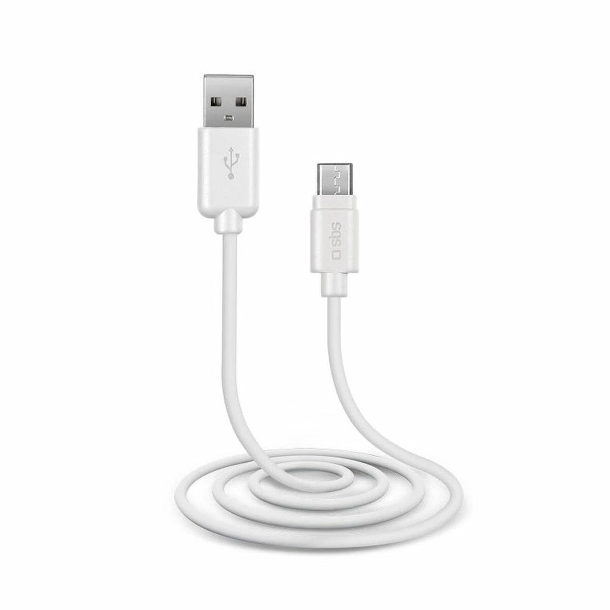 Kabelis USB- USB micro SBS, 1m baltas