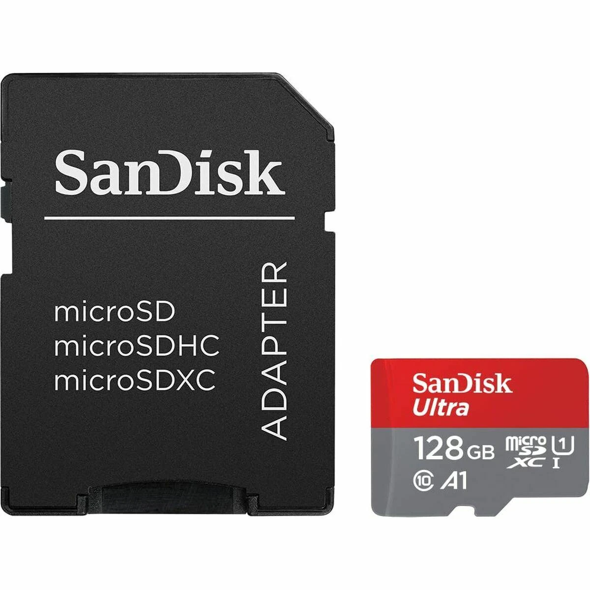 Atminties kortelė SANDISK Ultra Micro SDXC 128GB + SD adapteris 140MB/s A1 10 klasės UHS-I