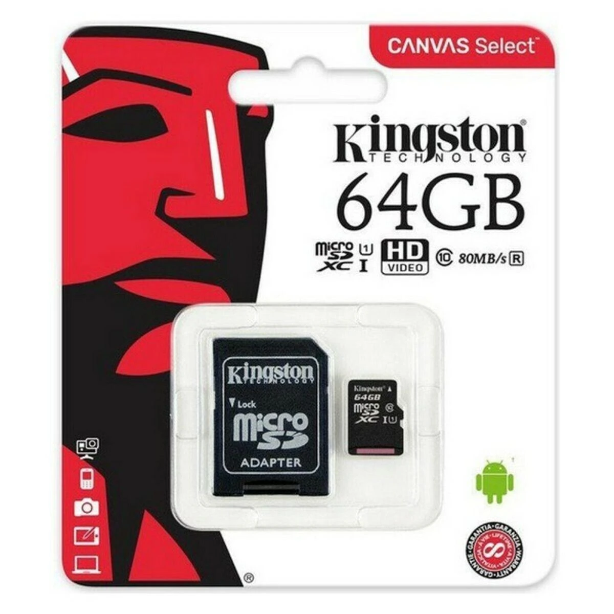 Atminties kortelė Kingston microSDXC Canvas Select Plus 128GB