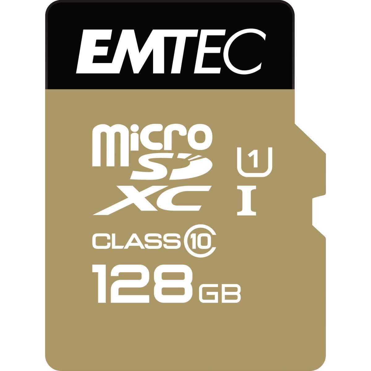 Atminties kortelė Karta Emtec Elite Gold Micro SDXC 128 GB 10 klasės UHS-I/U1 (ECMSDM128GXC10GP)