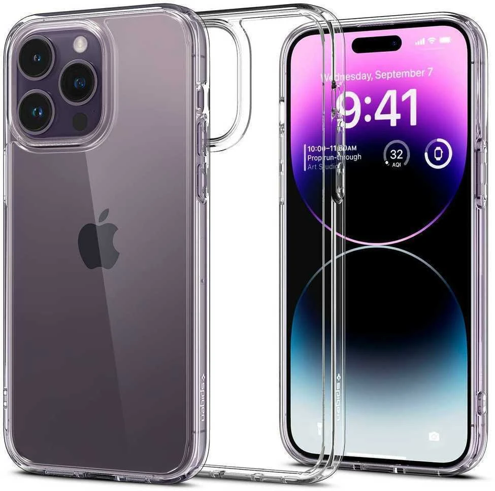 Spigen Ultra Hybrid dėklas skirtas Apple iPhone 14 Pro, spalva - Crystal Clear